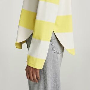 G STAR Yellow and White Striped Long Sleeve Shirt